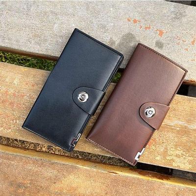 Tri-Fold Pure Leather Long Wallet