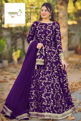 Stylish 4 Pcs Women's Stitched Silk Embroidered Lehenga Choli Set in Black