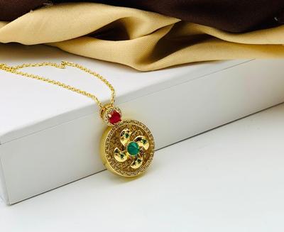 Gold Plated Rotatable Balls Zircon Pendant Necklace - Unisex Design