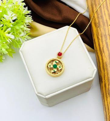 Gold Plated Rotatable Balls Zircon Pendant Necklace - Unisex Design