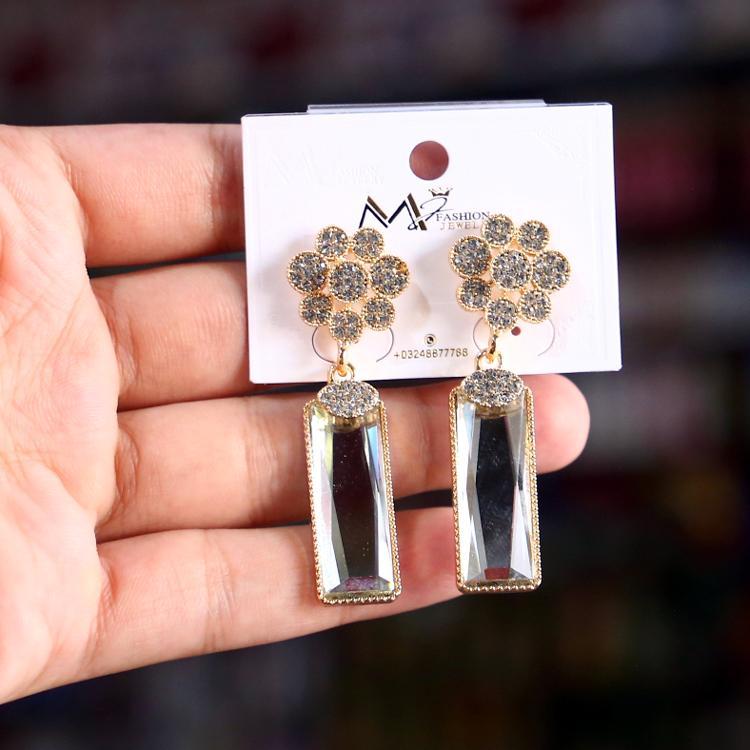 Funky Gold Plated Crystal Earrings