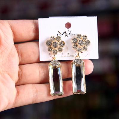 Funky Gold Plated Crystal Earrings