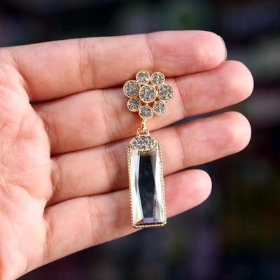 Funky Gold Plated Crystal Earrings