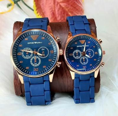 Stainless Steel Quartz Couple Watches - 2 Pcs Unisex Analogue Timepieces