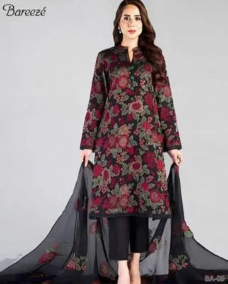 2 Pcs Women's Unstitched Embroidered Suit