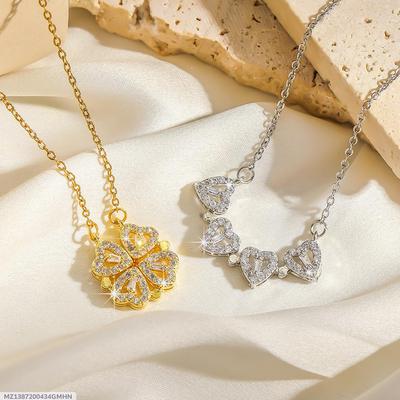 Magnetic Heart Design Gold Plated Locket - 1 Pc