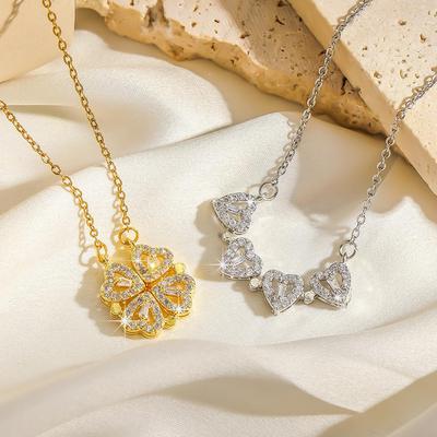 Magnetic Heart Design Gold Plated Locket - 1 Pc