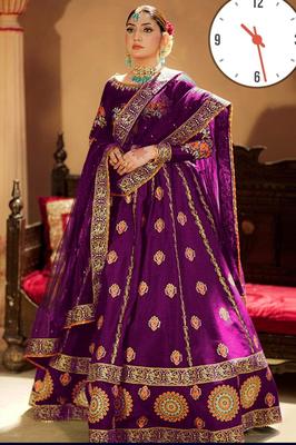Beautiful Maroon Katan Silk Lehenga Choli Set - 4 Pcs with Embroidered Pattern