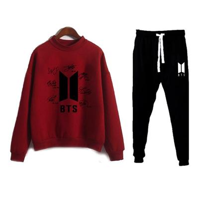2 Pcs Women's Stitched Fleece Printed Sweatshirt Tracksuit