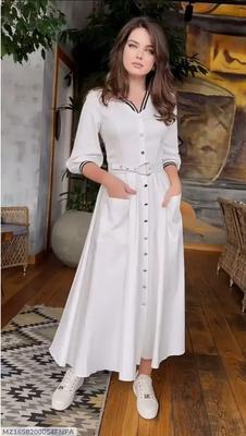 1 Pc Women's Stitched Plain Kurta