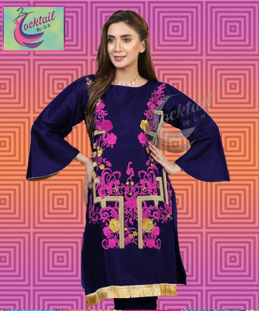1 Pc Women's Stitched Embroidered Kurta