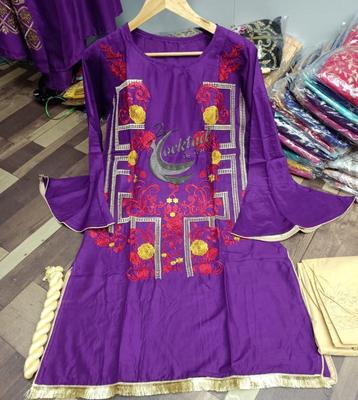 1 Pc Women's Stitched Embroidered Kurta