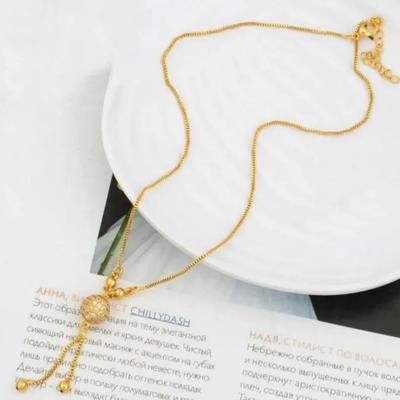 Ball Design Gold Plated Zircon Pendant
