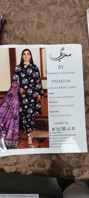 3 Pcs Women's Unstitched Digital Print Suit