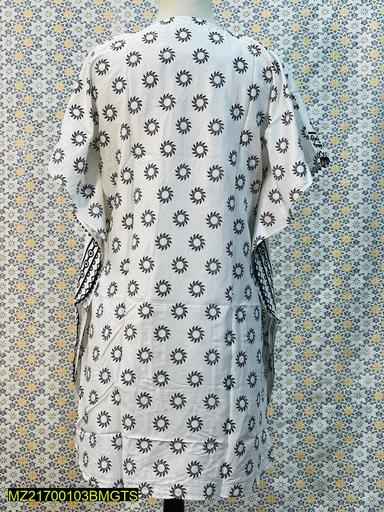 Kaftan Style Stitched Linen Frock