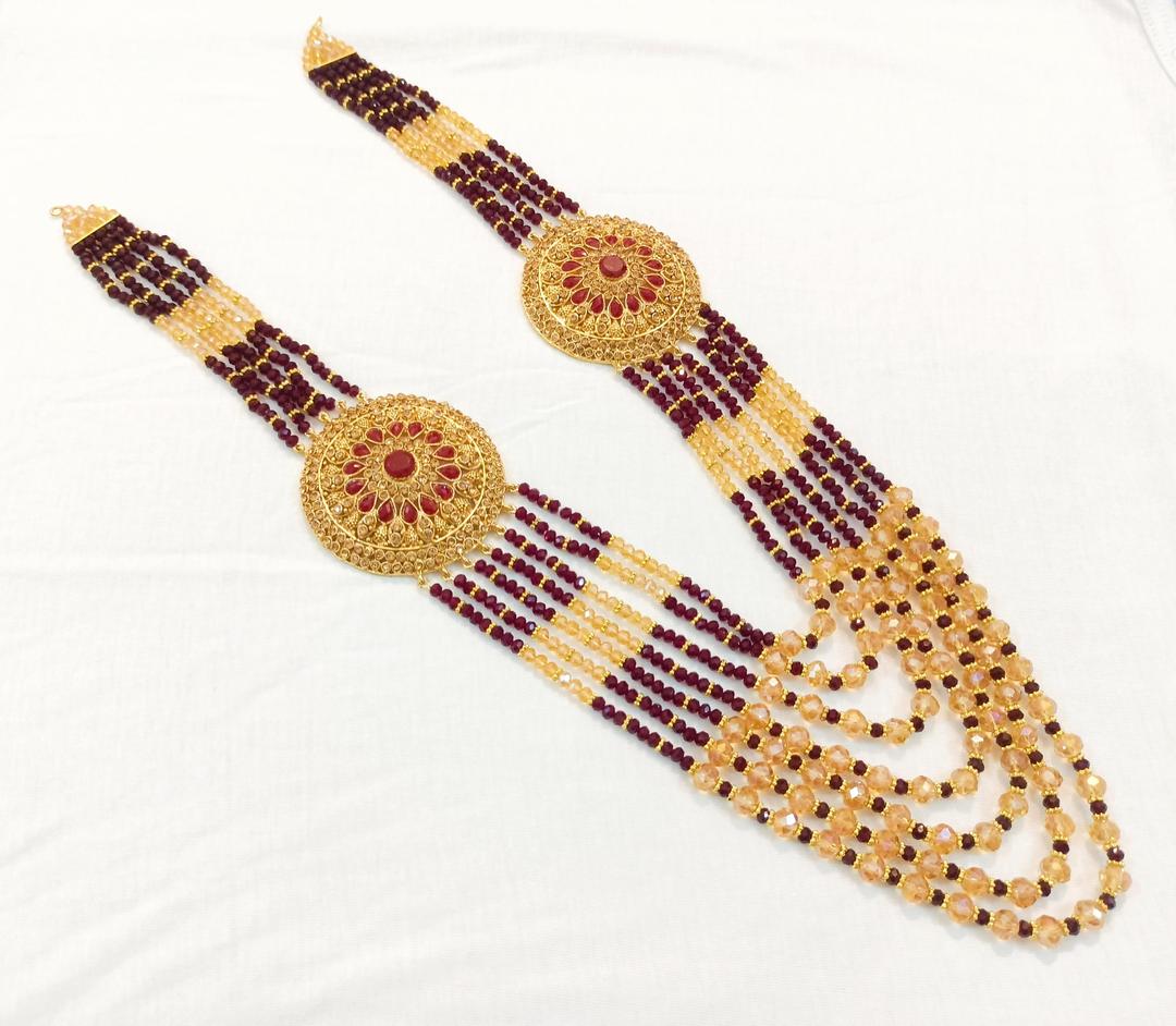 Maroon Multi Layered Mala - 1 Pc Casting Jewelry