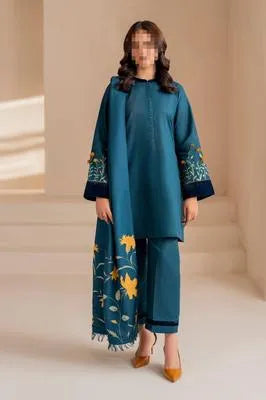 2 Pcs Women's Unstitched Embroidered Suit