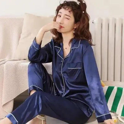 3 Pcs Women's Stitched Silk Plain Night Suit