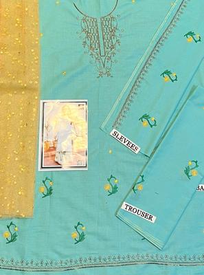 Charming Girl's 3 Pcs Embroidered Lawn Suit with Dupatta