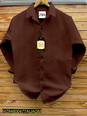 1 Pc Men's Cotton Plain Casual Shirt