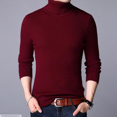 Men's Ribbed Plain Highneck