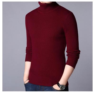 Men's Ribbed Plain Highneck