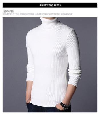 1 Pc Men's Ribbed Plain Highneck