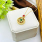 Gold Plated Rotatable Balls Zircon Pendant Necklace - Unisex Design