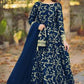 Stylish 4 Pcs Women's Stitched Silk Embroidered Lehenga Choli Set in Black