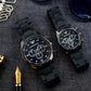 Stainless Steel Quartz Couple Watches - 2 Pcs Unisex Analogue Timepieces
