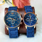 Stainless Steel Quartz Couple Watches - 2 Pcs Unisex Analogue Timepieces