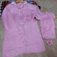 3 Pcs Women's Stitched Silk Plain Night Suit