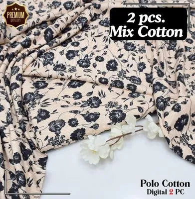 2 Pcs Women's Unstitched Printed Suit