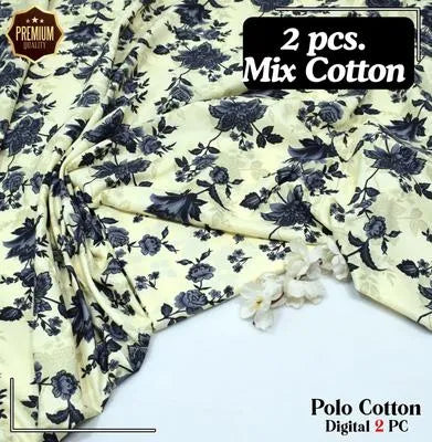 2 Pcs Women's Unstitched Printed Suit