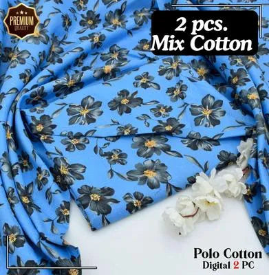 2 Pcs Women's Unstitched Printed Suit