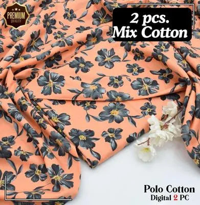 2 Pcs Women's Unstitched Printed Suit
