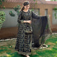 Stylish 4 Pcs Women's Stitched Silk Embroidered Lehenga Choli Set in Black