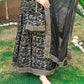 Stylish 4 Pcs Women's Stitched Silk Embroidered Lehenga Choli Set in Black