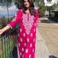 Chikankari Embroidered Pink Kurta - 1 Pc Linen Women's Stitched Wear