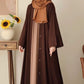 Classic Women's Brown Georgette Full Abaya With Stoller - 1 Pcs