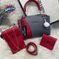 Chic Girl's 3 Pcs Rexine Hand Bag Set - Trendy Plain Design