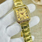 Women's Golden Quartz Chain Strap Watch - 1 Pc Water Resistant Timepiece