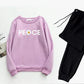 2 Pcs Women's Stitched Fleece Printed Sweatshirt Tracksuit