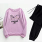 2 Pcs Women's Stitched Fleece Printed Sweatshirt Tracksuit