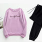 2 Pcs Women's Stitched Fleece Printed Sweatshirt Tracksuit