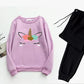 2 Pcs Women's Stitched Fleece Printed Sweatshirt Tracksuit