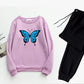 2 Pcs Women's Stitched Fleece Printed Sweatshirt Tracksuit