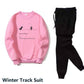 2 Pcs Women's Stitched Fleece Printed Sweatshirt Tracksuit