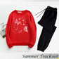 2 Pcs Women's Stitched Fleece Printed Sweatshirt Tracksuit