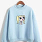 1 Pc Women's Stitched Fleece Printed Sweat Shirt